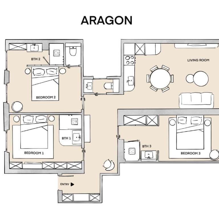 TheLander - Champs Elysées Serviced Apartments - Three-Bedroom Apartment - 28
