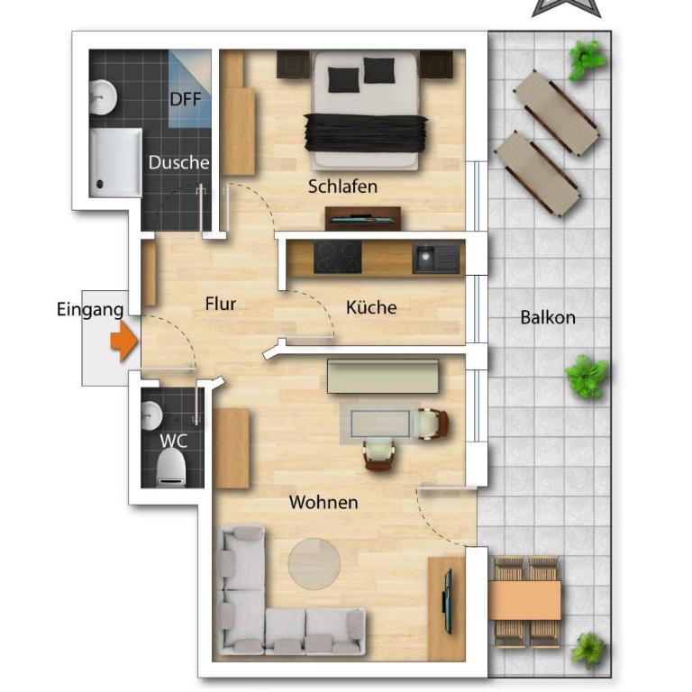 Siplinger Suites - Ferienwohnungen - Sauna und Fitness - Apartment mit 1 Schlafzimmer, Balkon und Bergblick - 13