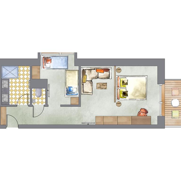 Hotel Kristall - Familienzimmer mit Bergblick - 4