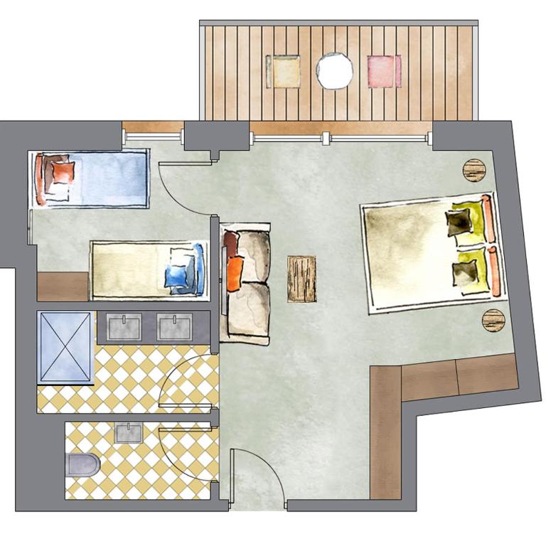 Hotel Kristall - Familiensuite mit Balkon - 3