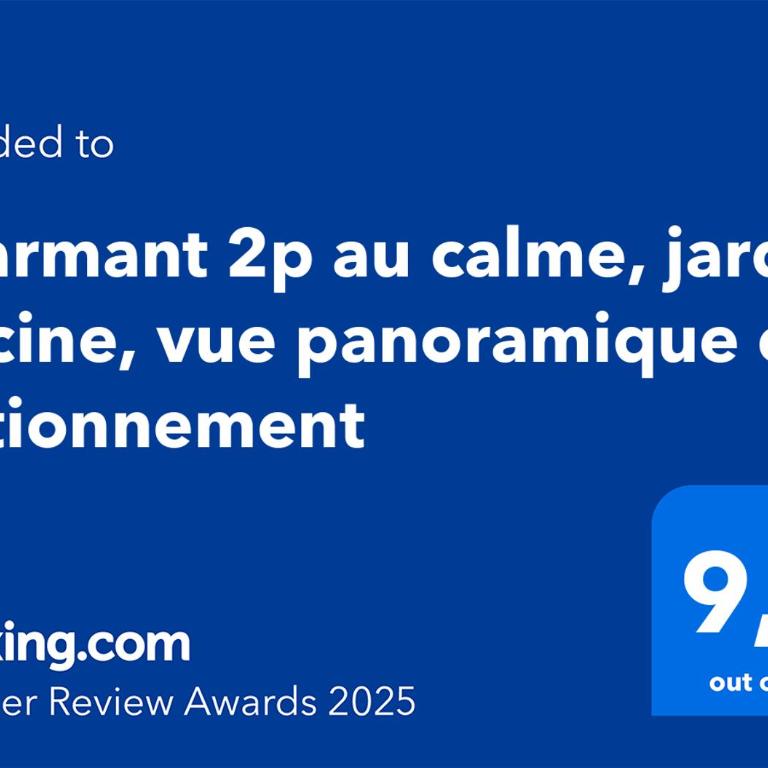 Charmant 2p au calme, jardin, piscine, vue panoramique et stationnement - Appartement 1 Chambre - 21