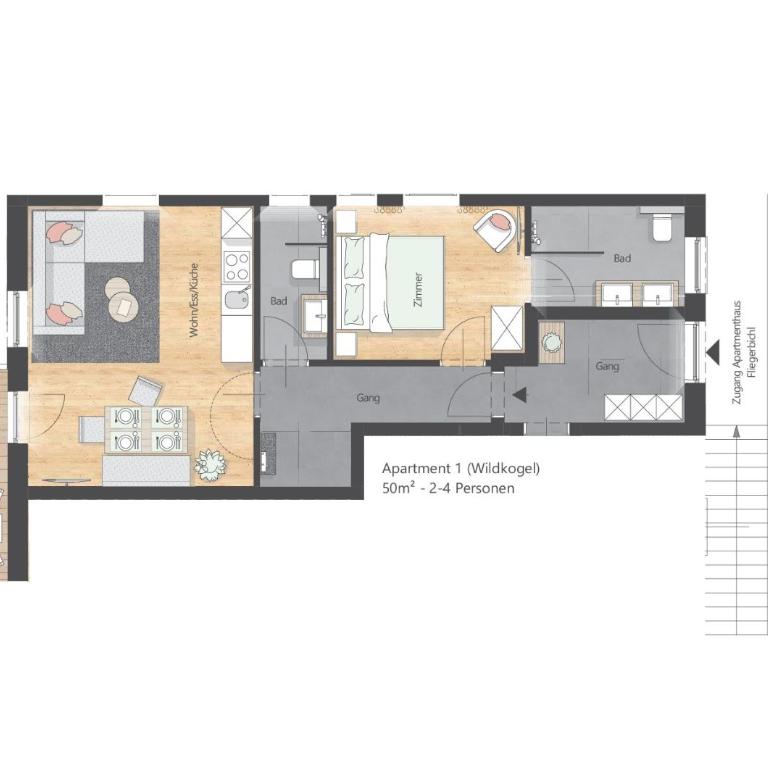 Apartments Fliegerbichl - Familie Voithofer - Apartment mit 1 Schlafzimmer - 17