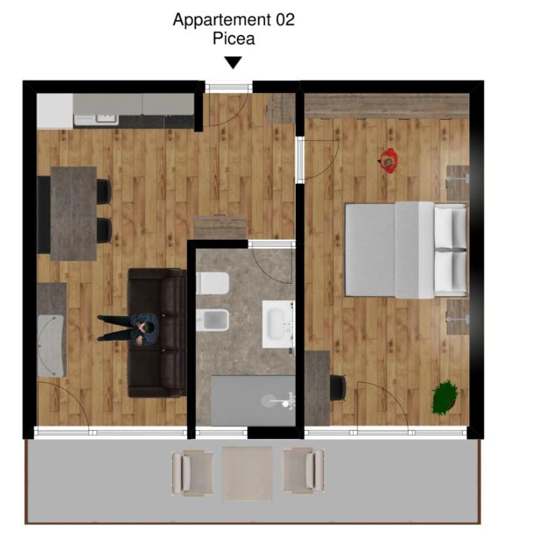 Residence Sonja - Apartment mit 1 Schlafzimmer und Poolblick - 8