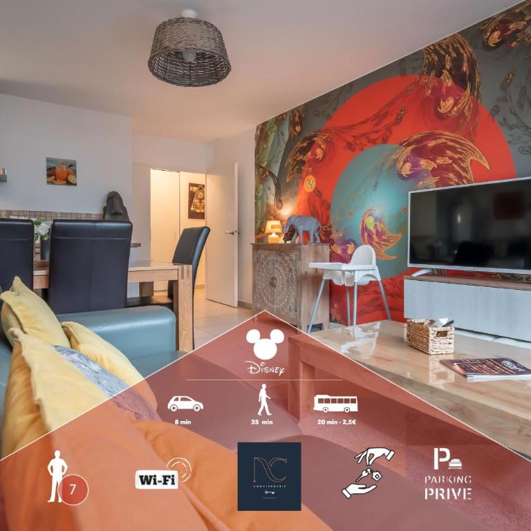 *Disneyland-Paris* 7pers, Wifi, Parking, Netflix - Appartement 2 Chambres - 1