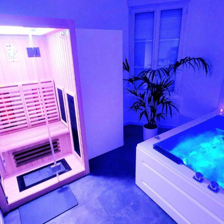 Appart SPA 80m2 avec terrasse balcon jacuzzi et sauna privatif en hyper centre Place Drouet d'Erlon - Appartamento con 1 Camera da Letto - 17