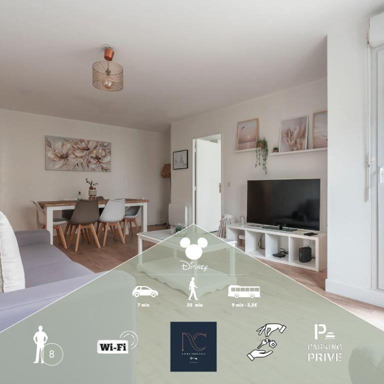 Disneyland-Paris 8pers, 2 Parkings, Wifi, - Apartment mit 2 Schlafzimmern - 1