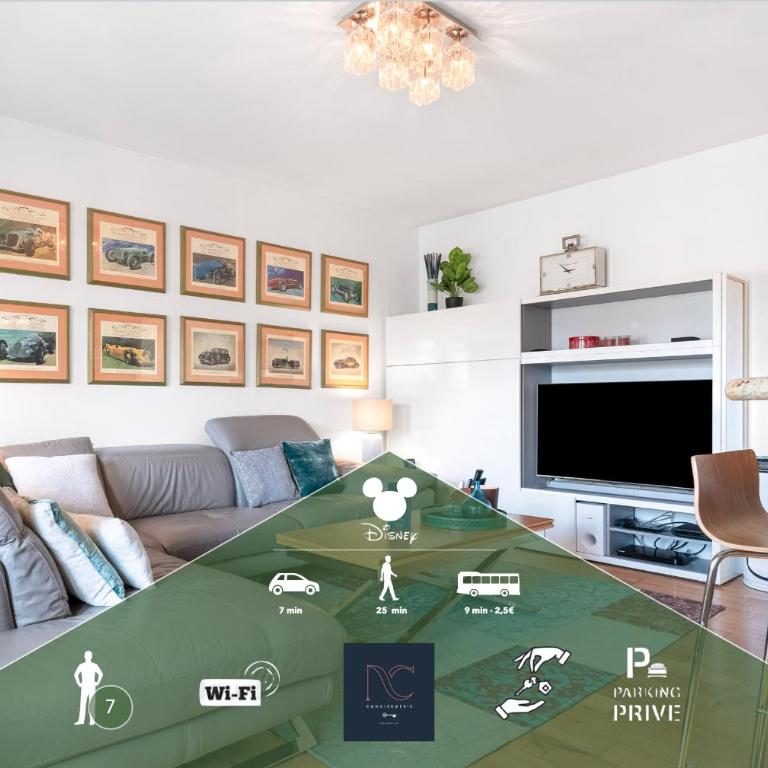 Disneyland-Paris 7pers, Parking, Wifi, AC - Apartment mit 2 Schlafzimmern - 1