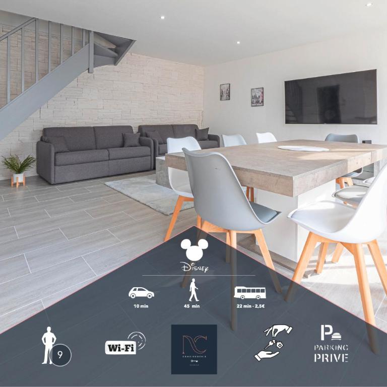 *Disneyland-Paris* 9 pers, 2 parkings, Wifi, AC - Apartment mit 2 Schlafzimmern - 1