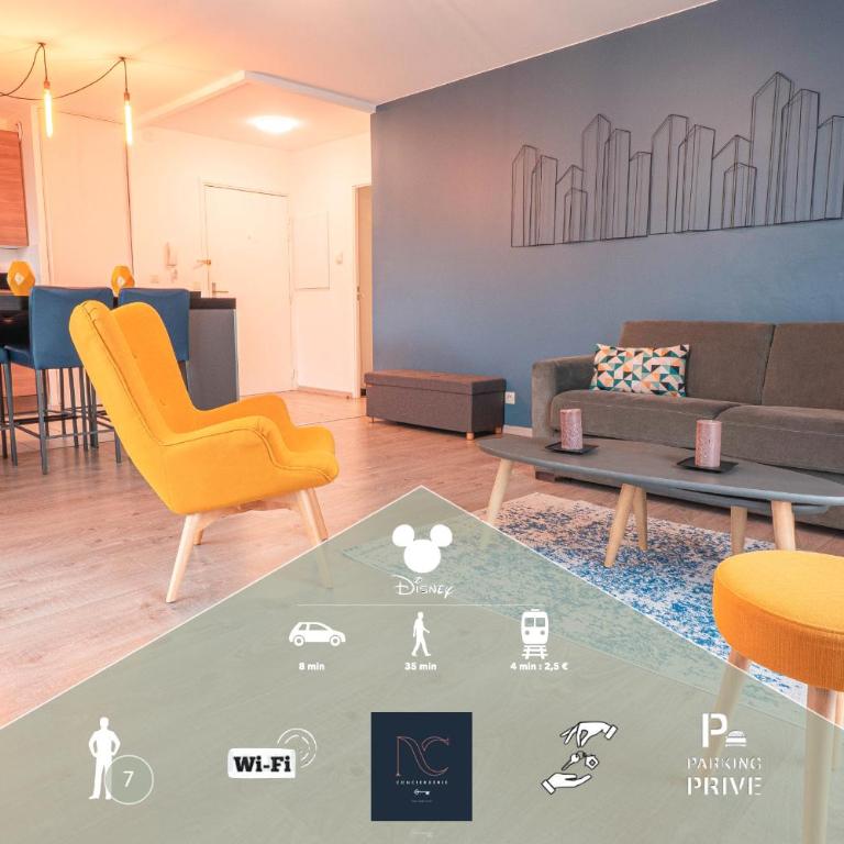 Disneyland-Paris 7 pers, Wifi, Parking privée - Apartamento de 2 dormitorios - 1