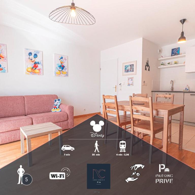 *Disneyland-Paris* 5 personnes, Parking, Wifi - Appartamento con 1 Camera da Letto - 1