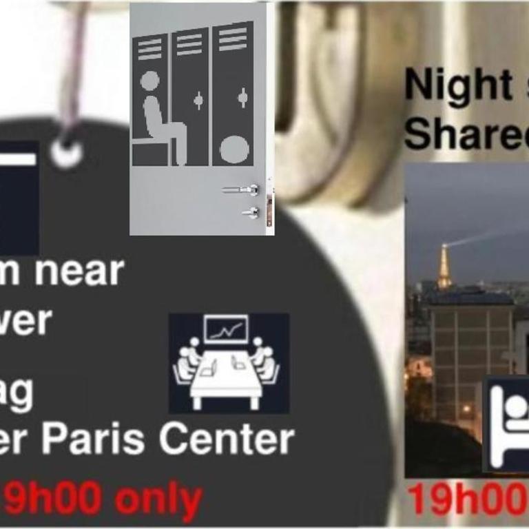 Eiffel Citea Access dayroom Espace Paris sans nuitée et Chambre partagée Chatillon nuitée -- Repos journée ou Espace Travail 8-19h Proche Tour Eiffel ou Usage bureau à l'heure en journée -- Nuitée Chatillon Avenue Paris - Petite Chambre Double ou Lits Jumeaux - 4