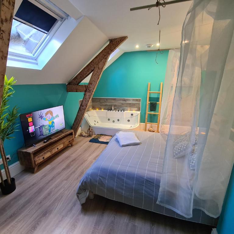 Jacuzzi Privé - L'Île Turquoise - Hypercentre - Appartement 1 Chambre avec Baignoire Spa - 13