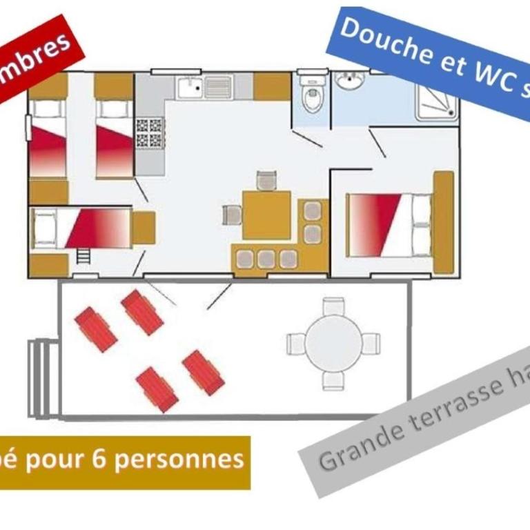 Les mobil homes de Naka, 6 places, TV, CLIM, une ENTRÉE OFFERTE pour un adulte pour la RÉSERVE AFRICAINE DE SIGEAN - Mobile Home - 11