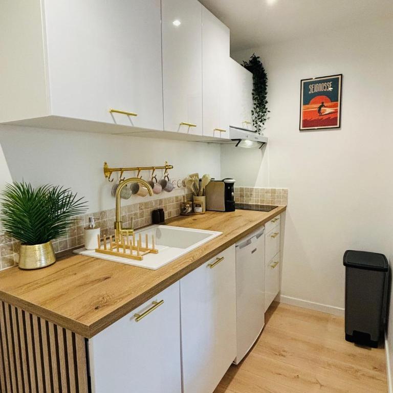DUNE Océan Luxe Appartement, Accès Plage privé, Parking & Wifi 50m Océan Surf - Appartement - Vue sur Jardin - 3