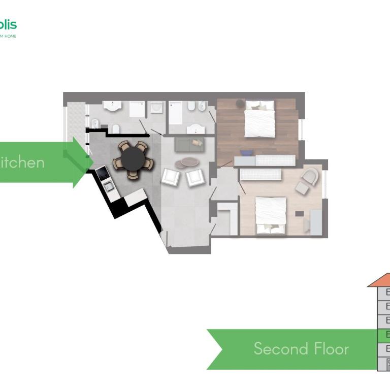 Spacious 2BDR with balcony Arco-Sempione Area, by Rentopolis - Appartamento Deluxe con 2 Camere da Letto e Vista Giardino - 8