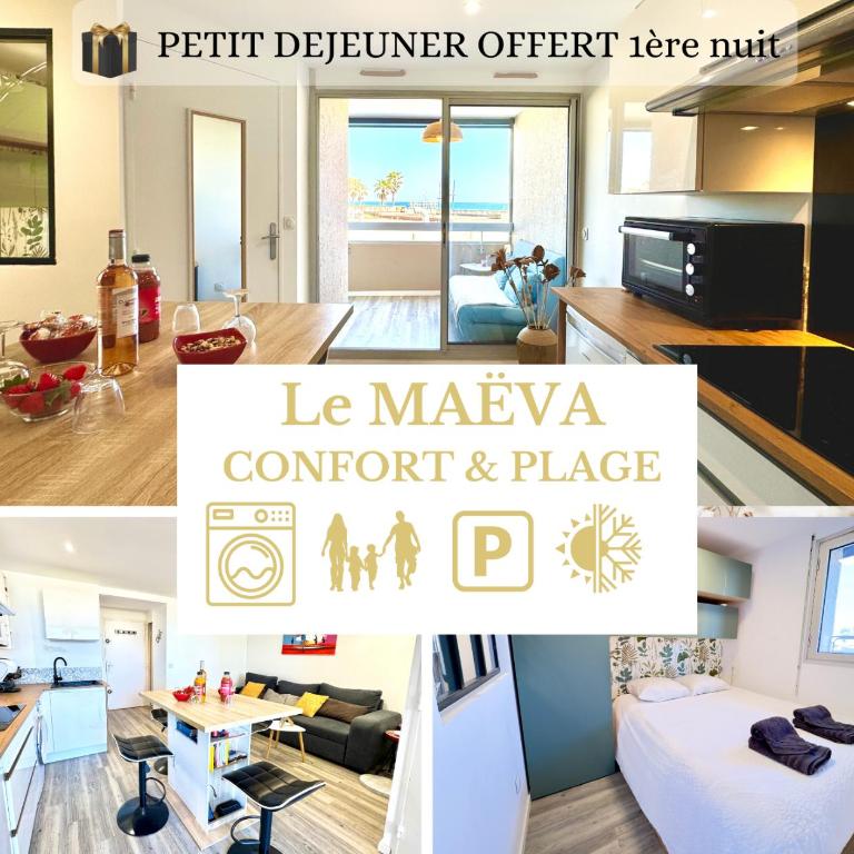 Le Maëva - T2- Front de mer- Clim - Parking - Wifi- SudSéjourConciergerie - Apartamento de 1 dormitorio con vistas al mar - 1