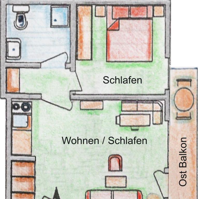 Birkenhof - Apartment mit 1 Schlafzimmer und Balkon - 2 - 2