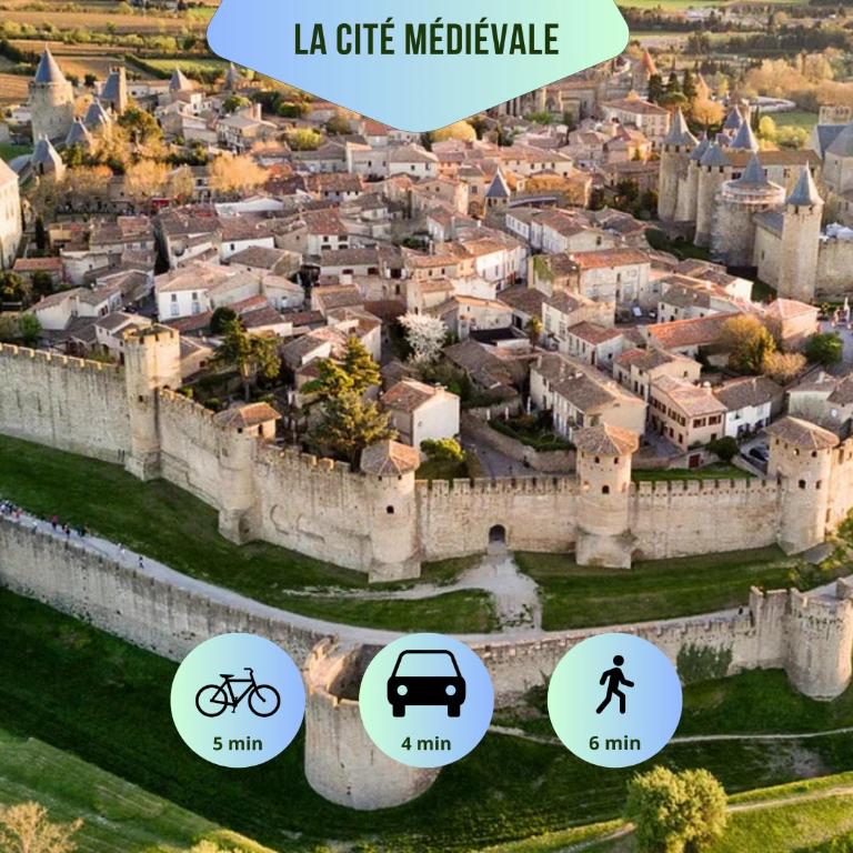 Vue imprenable cité Carcassonne - 4 personnes - Apartment mit 1 Schlafzimmer - 18