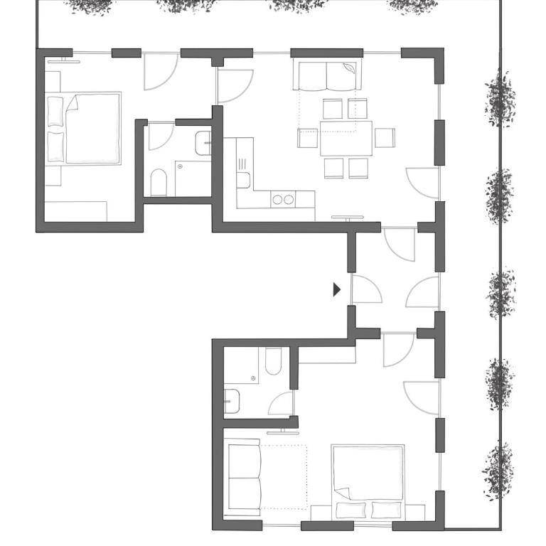 Pension Trillerhof - Appartement 2 Chambres avec Balcon - 10