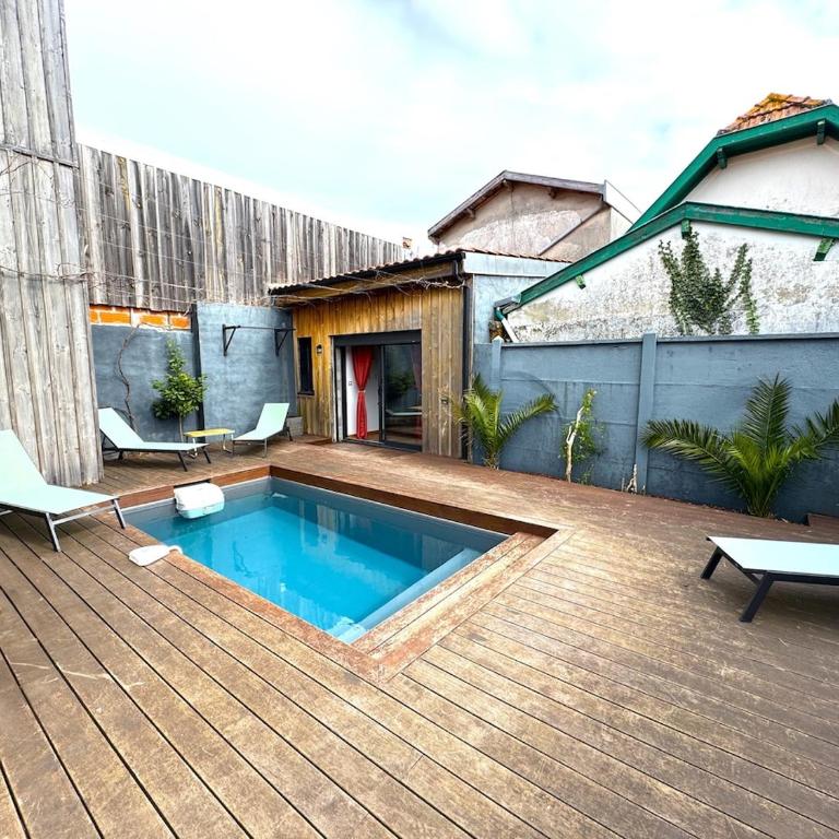 Havre du Bassin avec piscine et studio indépendant - Maison 3 Chambres - 32