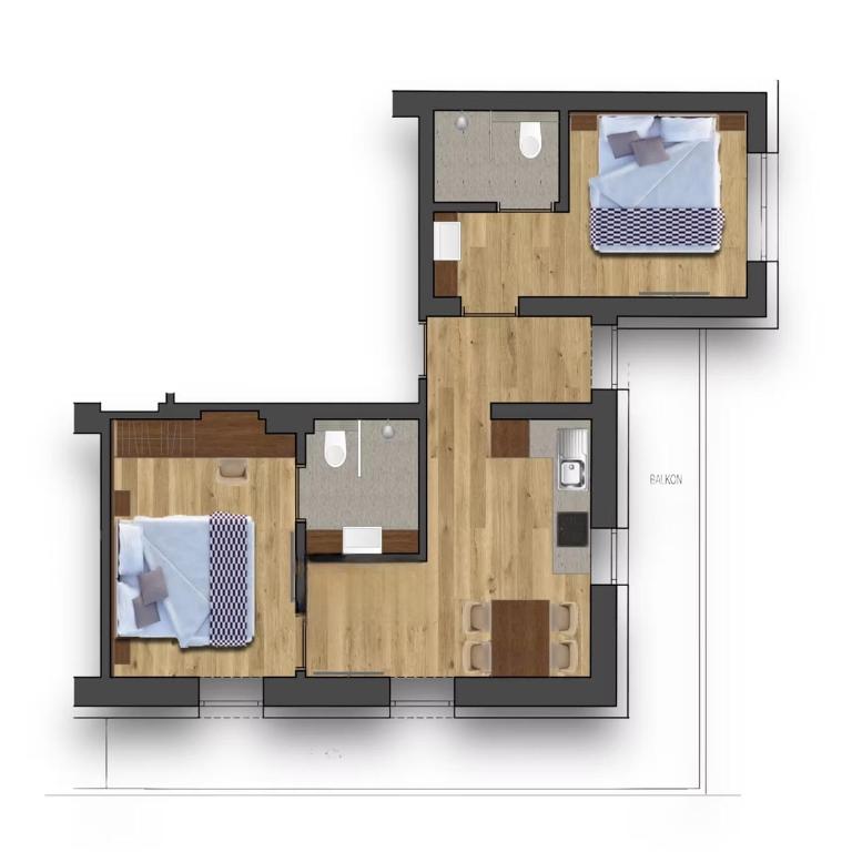 Apart Walser - Apartment mit 2 Schlafzimmern und Bergblick - 2