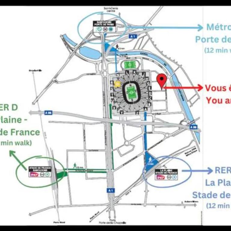 Grand F2 de 50m2 pour 4 personnes - Paris 10eme Gare du Nord, Stade de France - One-Bedroom Apartment - 6