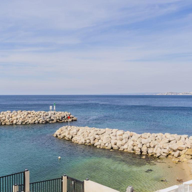 Résidence Les Goudes, appartements accés direct à la plage, vue mer - Apartment mit 1 Schlafzimmer, Meerblick und Terrasse - 1