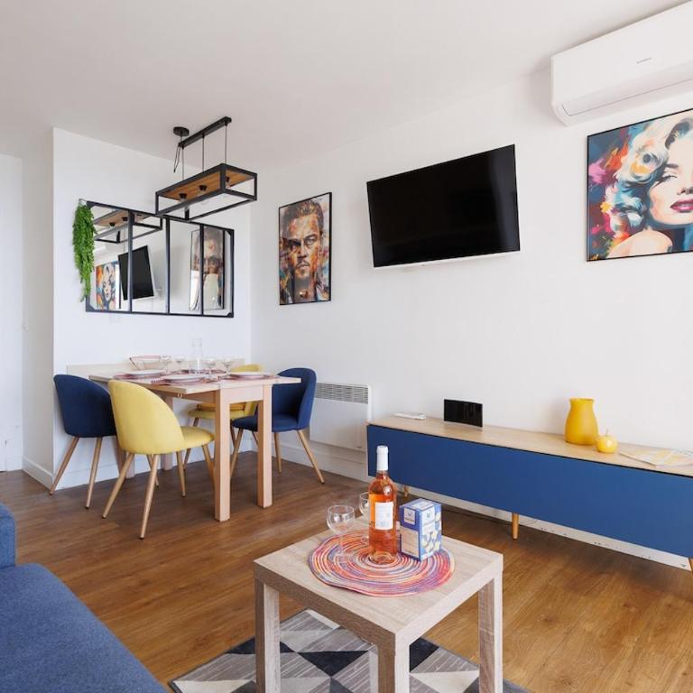 Résidence piscine vue mer parking 4 personnes - Apartment mit 1 Schlafzimmer, Meerblick und Terrasse - 32