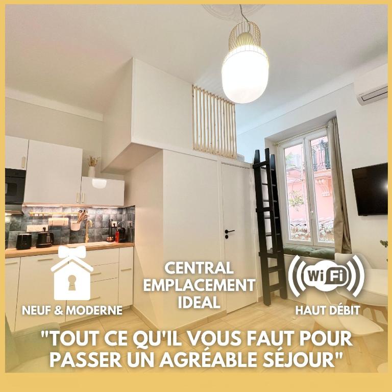 Appartements neuf - Frontière de Monaco - clim - WIFI - Studio avec mezzanine - 1