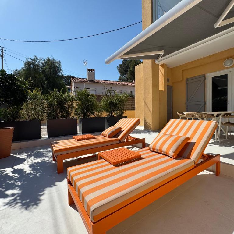 A 5 min à pied de la plage et 10 min du port, T2 vue mer avec vaste terrasse et parking privé - prestations haut de gamme - Appartement 1 Chambre - 5