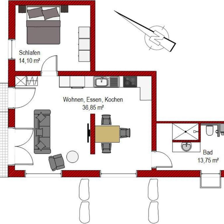 Ferienwohnung Reitemann - Apartment mit Dusche - 21