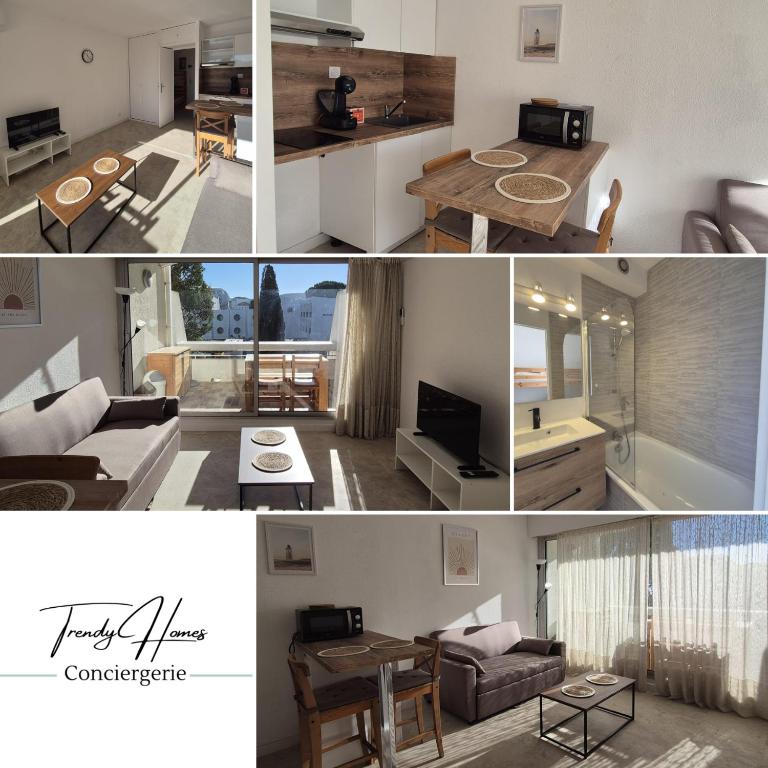 Charmant studio Climatisé avec Terrasse, Piscine et Parking dans le beau quartier du PONANT - Studio - 2