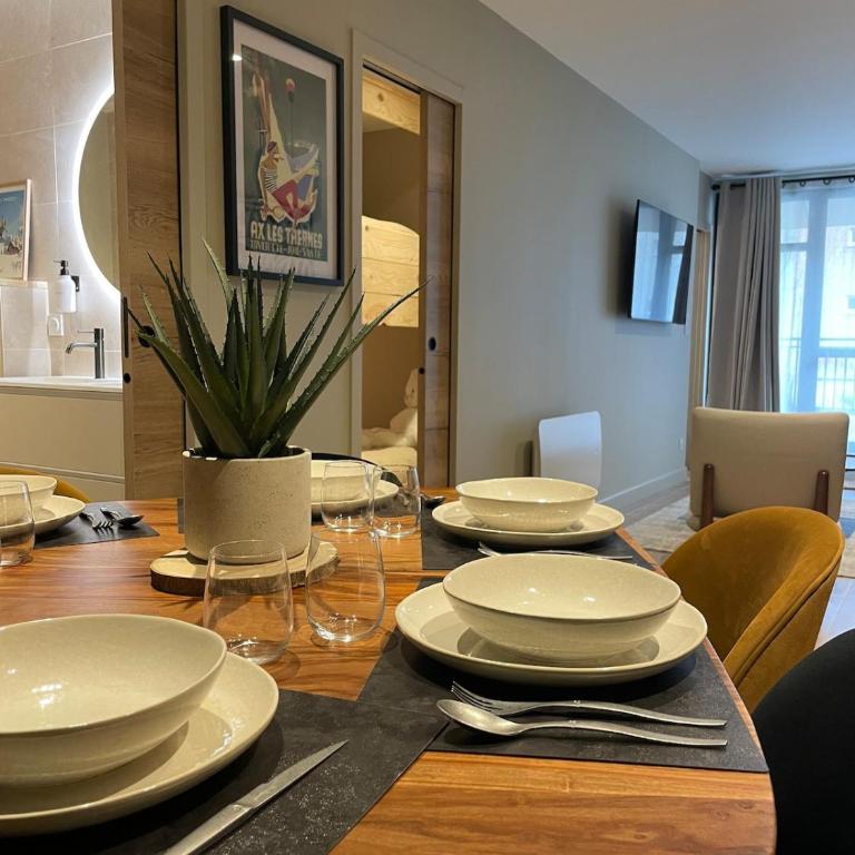 GRAND COSY 10-12 pers Ax Thermes Centre Terrasse Parking - Appartement - 31
