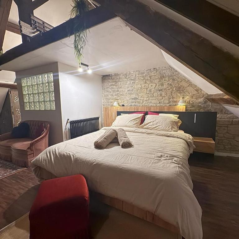 Centre Caen duplex ventilé, wifi, 5 pers avec Vayny - Appartement 1 Chambre - 4