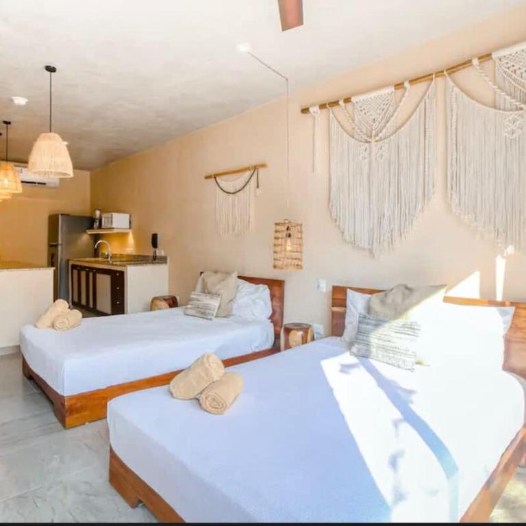 Tulum Center family double suite four guest with free parking pool AC kitchenette near Beach - Apartment - 6