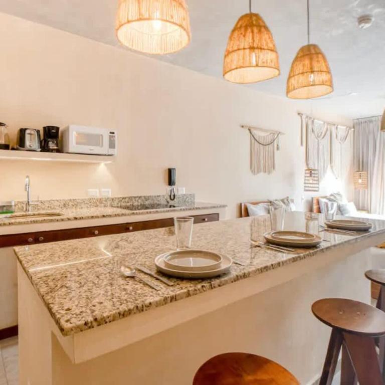 Tulum Center family double suite four guest with free parking pool AC kitchenette near Beach - Apartment - 14