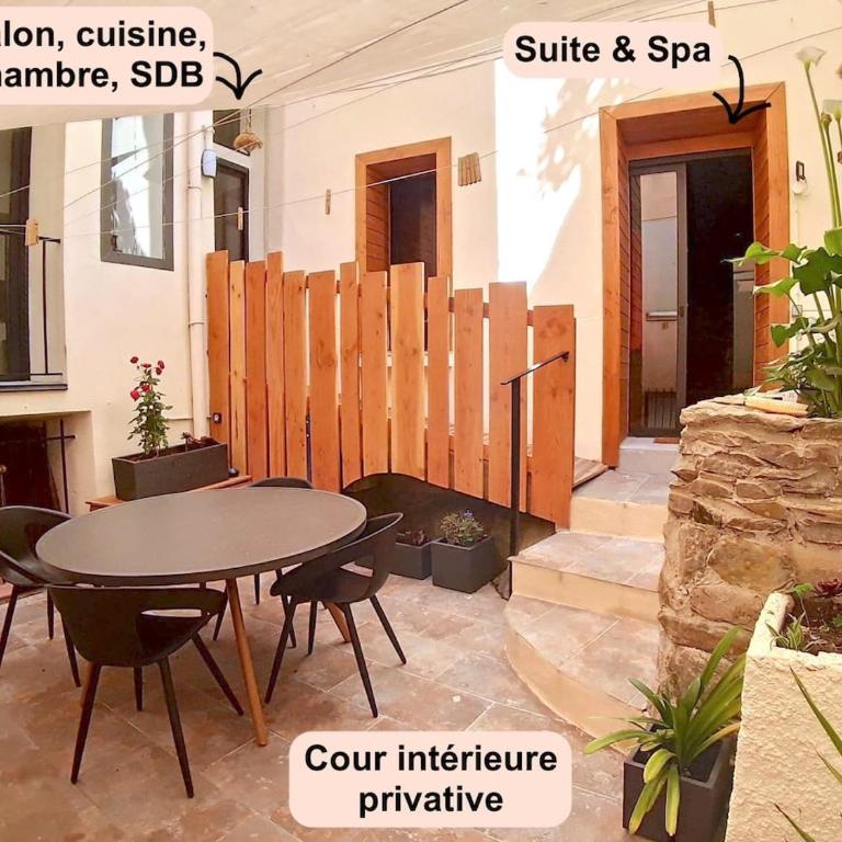 Spa Troglodyte avec Cour, à 20m des Plages, LoveRoom avec Jacuzzi ''Le Ginkgo'' - Appartement 2 Chambres - 36