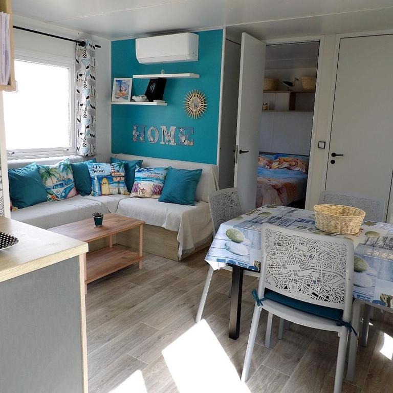 Mobil-home climatisé - Terrasse et portillon - proche océan - Casa Móvil - 12
