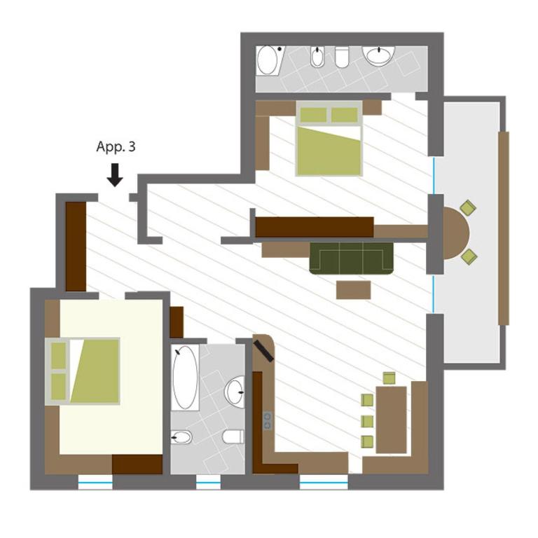 Panorama Apartments Walter - Appartamento Deluxe con 2 Camere da Letto e Balcone - 15