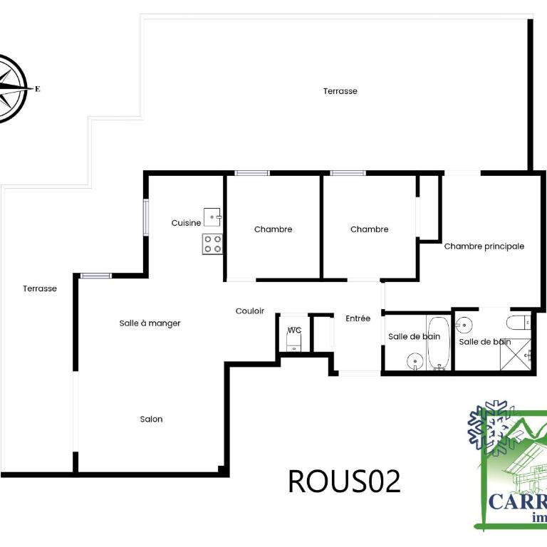 ROUS02 Appartement 6 8 personnes au centre station - Appartement 2 Chambres avec Terrasse - 18