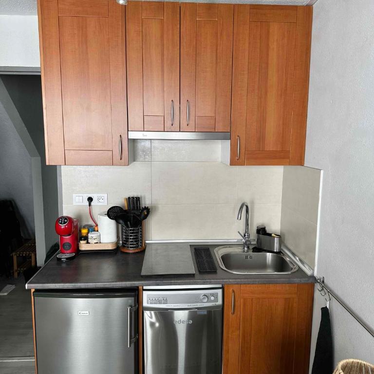 Studio 24 m2 - Classé 2 étoiles - LA MONGIE TOURMALET - Pied des Pistes - Balcon Plein Sud - Parking Public - Studio - 5