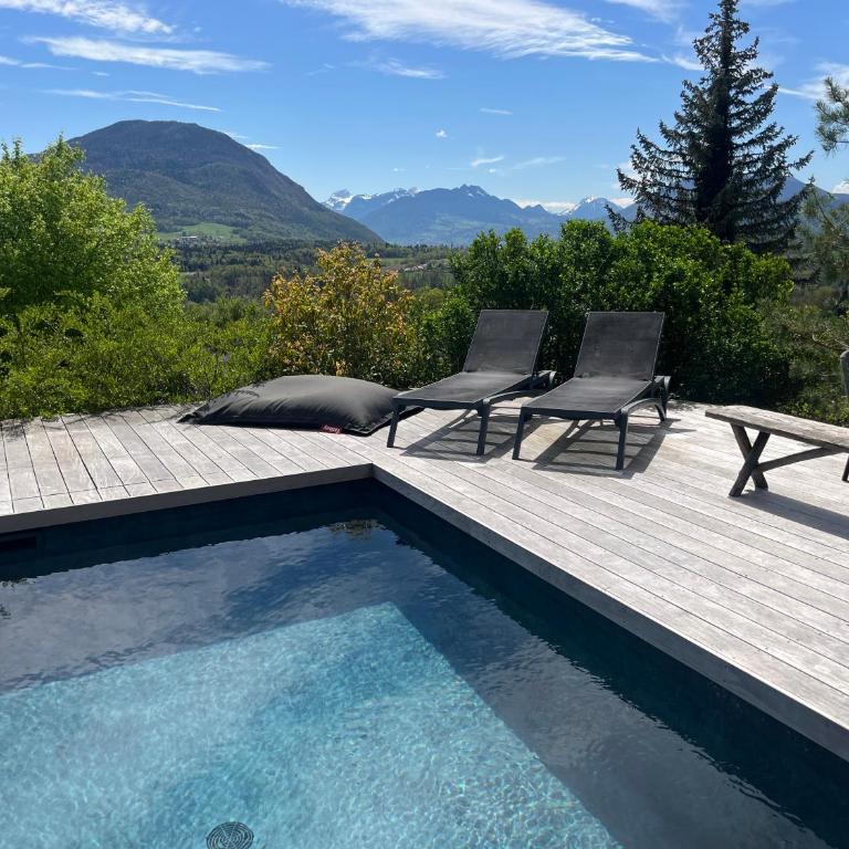 Maison en bois avec piscine chauffée et vue panoramique - Villa 3 Chambres - 1