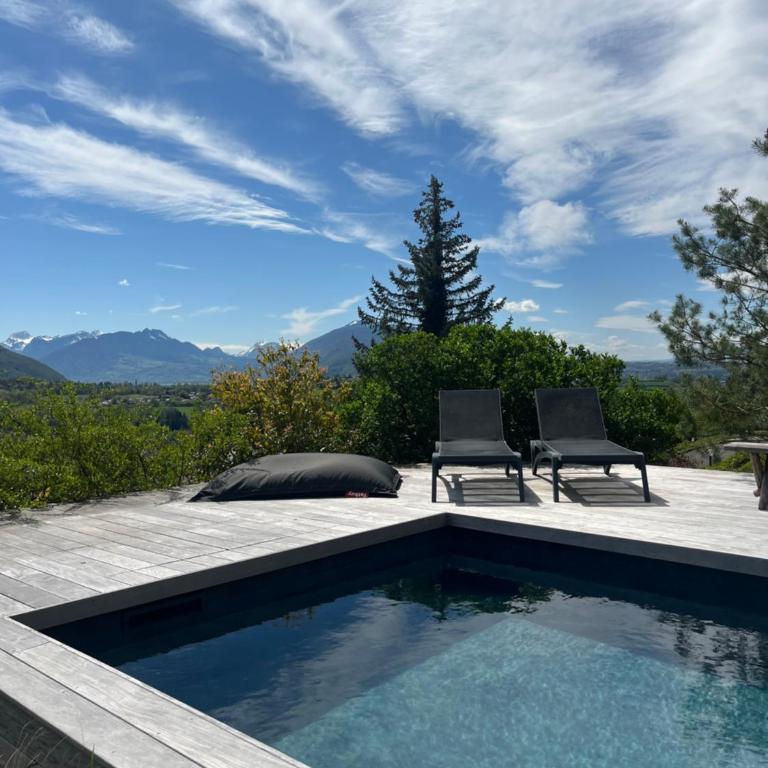 Maison en bois avec piscine chauffée et vue panoramique - Villa 3 Chambres - 3