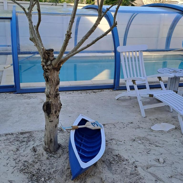 Chambre bleue avec accès plage - Chambre Double - 16