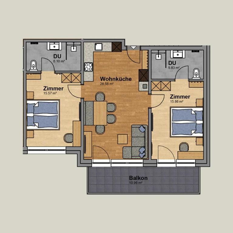 peak gurgl - Apartment mit 2 Schlafzimmern - 1