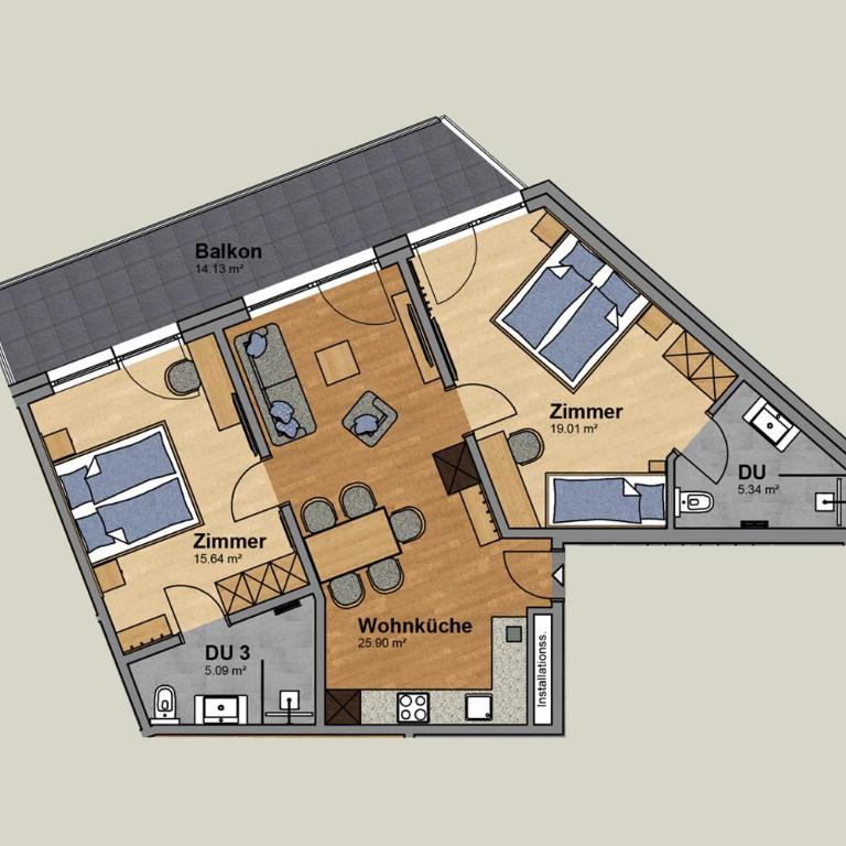 peak gurgl - Apartment mit 2 Schlafzimmern und Balkon - 1