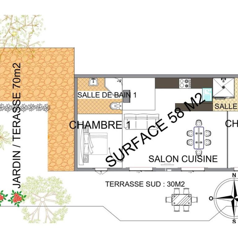 charmant appartement calme à 400 m de la plage - Two-Bedroom Apartment - 7