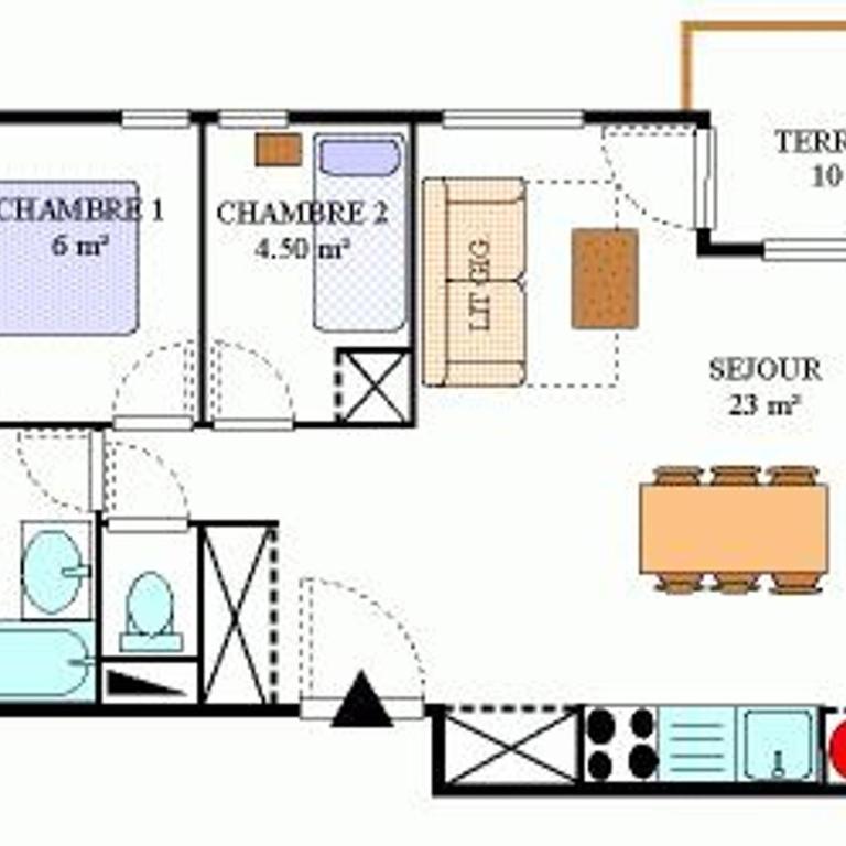 Appartement confortable à Aussois pour 6 avec terrasse - Apartment mit 2 Schlafzimmern - 6
