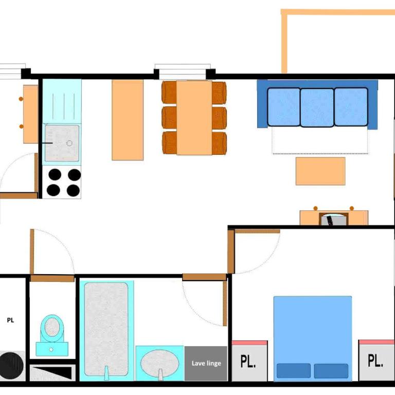 Appartement spacieux 6 pers, vue montagne, WIFI - Appartement 2 Chambres - 6