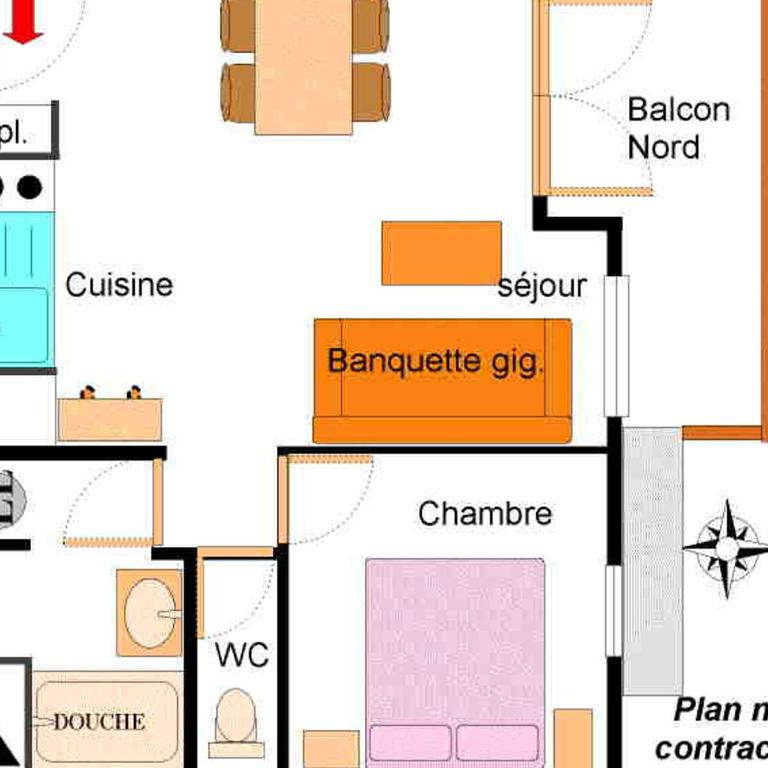 Appartement cosy avec terrasse à Aussois, 4 pers. - Apartment mit 1 Schlafzimmer - 6